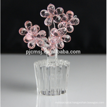 cheap crystal flower with crystal base for wedding souvenirs gift